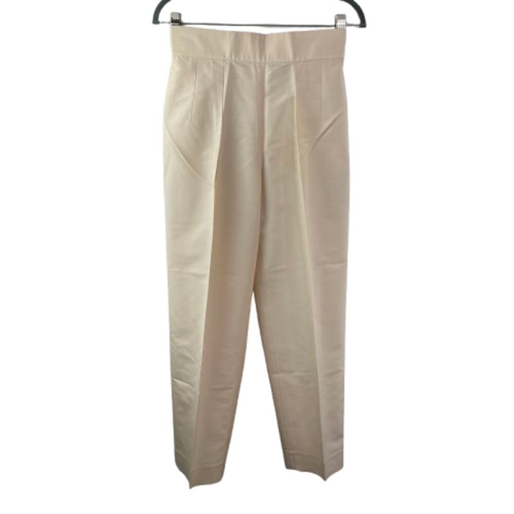 Ralph Lauren Purple Label Beige Dress Pant Silk Straight Leg Formal Business 4